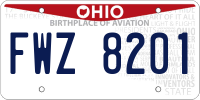 OH license plate FWZ8201