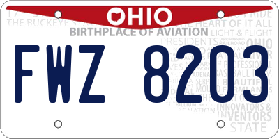 OH license plate FWZ8203