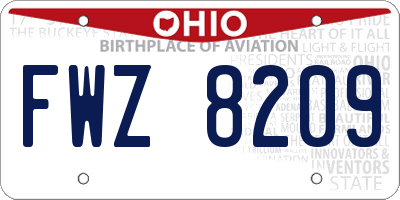 OH license plate FWZ8209