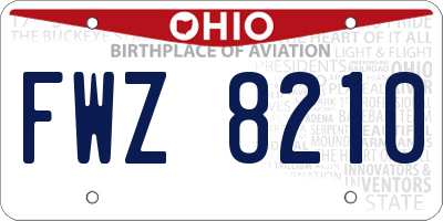 OH license plate FWZ8210