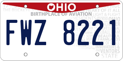 OH license plate FWZ8221