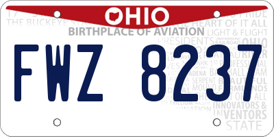 OH license plate FWZ8237