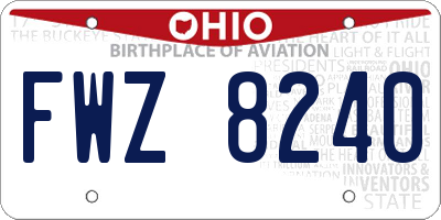 OH license plate FWZ8240