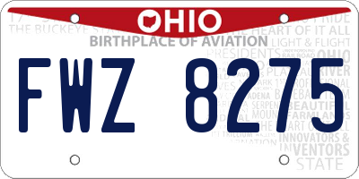 OH license plate FWZ8275