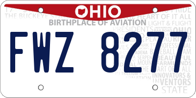 OH license plate FWZ8277