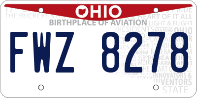 OH license plate FWZ8278