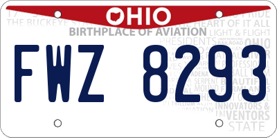 OH license plate FWZ8293