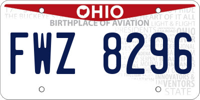 OH license plate FWZ8296