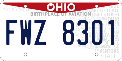 OH license plate FWZ8301