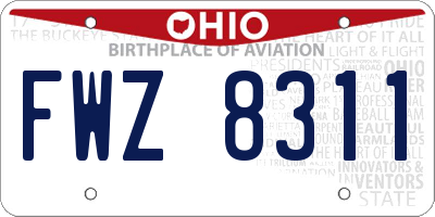 OH license plate FWZ8311