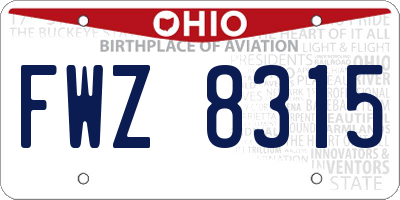 OH license plate FWZ8315