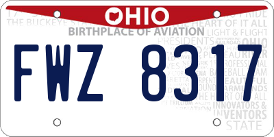 OH license plate FWZ8317