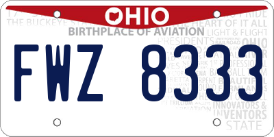 OH license plate FWZ8333