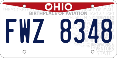 OH license plate FWZ8348