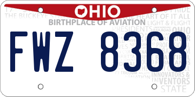 OH license plate FWZ8368