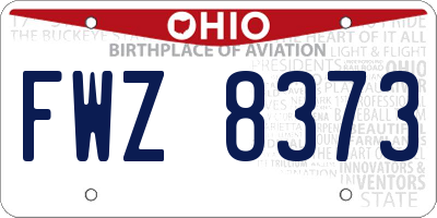 OH license plate FWZ8373