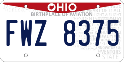 OH license plate FWZ8375