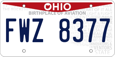 OH license plate FWZ8377