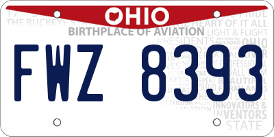 OH license plate FWZ8393