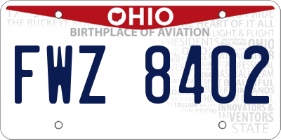 OH license plate FWZ8402