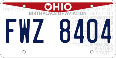 OH license plate FWZ8404