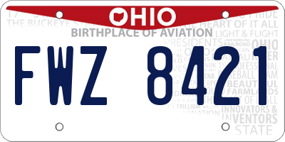 OH license plate FWZ8421