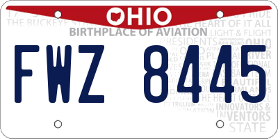 OH license plate FWZ8445