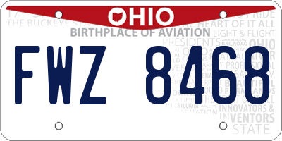 OH license plate FWZ8468