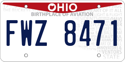 OH license plate FWZ8471