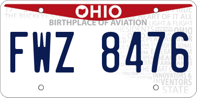 OH license plate FWZ8476