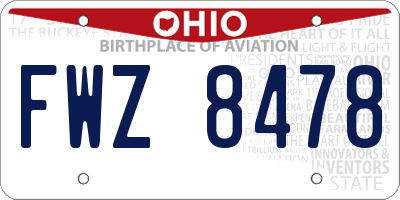 OH license plate FWZ8478