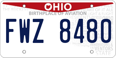 OH license plate FWZ8480