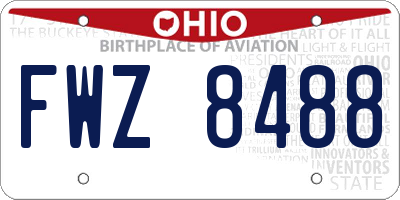 OH license plate FWZ8488