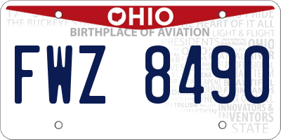 OH license plate FWZ8490