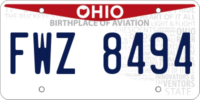 OH license plate FWZ8494