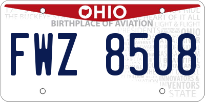 OH license plate FWZ8508
