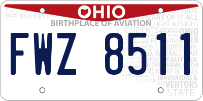 OH license plate FWZ8511