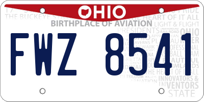 OH license plate FWZ8541