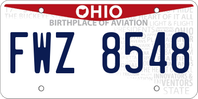 OH license plate FWZ8548