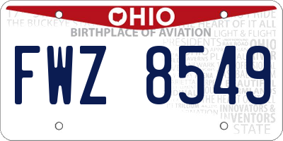 OH license plate FWZ8549