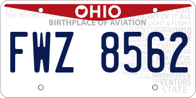 OH license plate FWZ8562