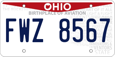 OH license plate FWZ8567