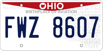 OH license plate FWZ8607