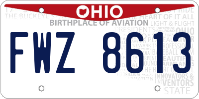OH license plate FWZ8613