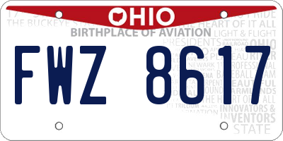 OH license plate FWZ8617