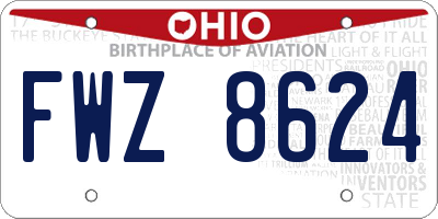OH license plate FWZ8624