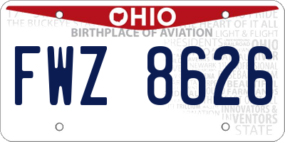 OH license plate FWZ8626