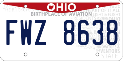 OH license plate FWZ8638