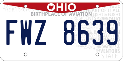 OH license plate FWZ8639