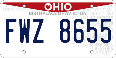 OH license plate FWZ8655